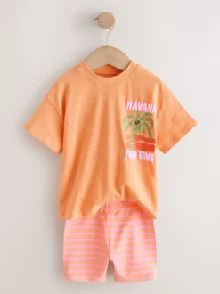 Next Rose/Orange - Ensemble short haut et cycliste Lot de 2 (3mois7ans) Hot