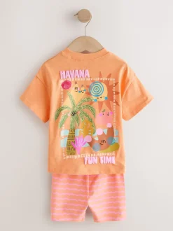 Next Rose/Orange - Ensemble short haut et cycliste Lot de 2 (3mois7ans) Hot