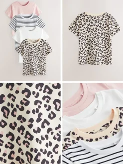 Next Rose/rayure/Animal - Pack T-shirt 4 (3-16ans) Sale
