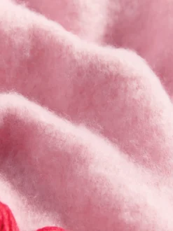 Love & Roses Rose/rouge - Écharpe brossée confortable à glands Discount