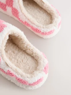 Next Rose/rouge - Chaussons mules à carreaux cerise Online