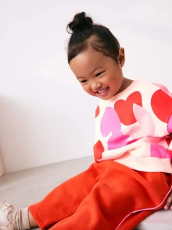 Next - Ensemble Sweat-shirt et jogging Coupe ballon (3mois -7ans) Rose/rouge motif cœurs Online