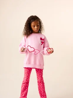 Next Rose/rouge motif cœurs - Ensemble Sweat-shirt et Leggings évasés (3-16ans) Best