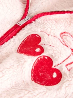 Next Rose/rouge motif cœurs - Polaire Borg à fermeture éclair New