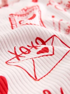 Next Rose/rouge motif cœurs - Pyjamas Manche longue côtelé Best