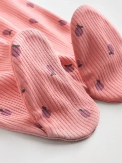 Next Rose/rouille Ditsy Fleuri - Lot de 5 dors-bien bébé (0-2ans) Clearance