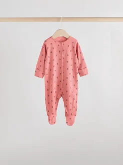 Next Rose/rouille Ditsy Fleuri - Lot de 5 dors-bien bébé (0-2ans) Clearance