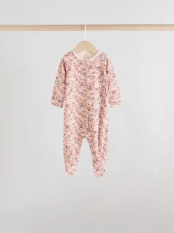 Next Rose/rouille Ditsy Fleuri - Lot de 5 dors-bien bébé (0-2ans) Clearance