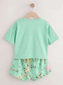 Next Rose/vert à fleurs - Pyjama court 3 Pack (3-16ans) New
