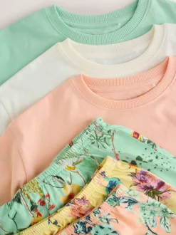 Next Rose/vert à fleurs - Pyjama court 3 Pack (3-16ans) New