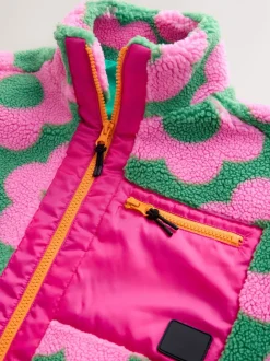 Next Rose/vert - Zip Up Borg Jacket (3-16yrs) Sale