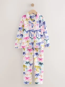 Next Rose/Vert Nœud Imprimé - Pyjama boutonné (3-16 ans) New