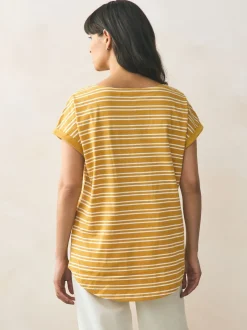 Next Rose/vert/blanc/jaune rayé/imprimé palmier - Lot de 5 T-shirts à mancherons Hot