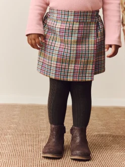 Next Rose/vison - Ensemble jupe à carreaux et collants (3mois-7ans) Outlet