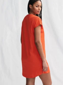 Next Rouge - 100% coton Mancherons Col en V Mini robe Online