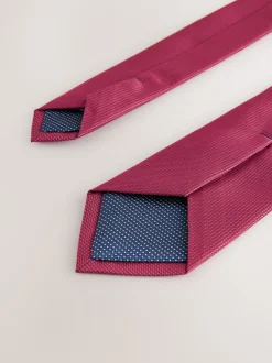 Next - Ajusté - Cravate texturée Rouge Outlet