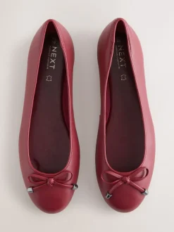 Next Rouge - Ballerines en cuir à bout rond