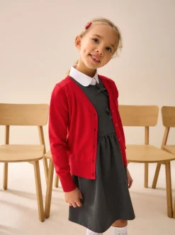 Next - Cardigan à col en V Cotton Rich School (3-16ans) Rouge