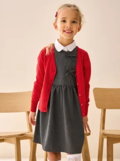 Next - Cardigan à col en V Cotton Rich School (3-16ans) Rouge