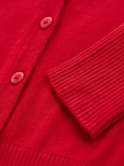 Next - Cardigan à col en V Cotton Rich School (3-16ans) Rouge