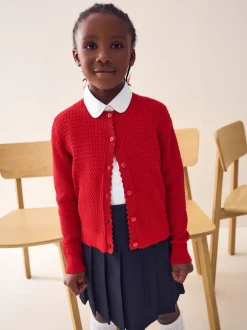 Next Rouge - Cardigan scolaire en maille torsadée riche en coton (3-16ans) Discount