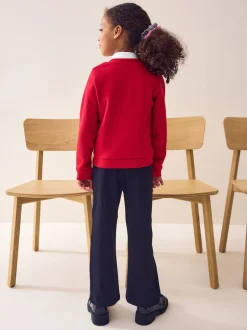 Next Rouge - Cardigan scolaire en jersey à poches volantées en coton riche (3-16ans) Online