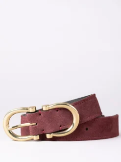 Lakeland Leather Rouge - Ceinture Bowness en daim à double boucle New