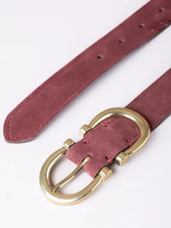 Lakeland Leather Rouge - Ceinture Bowness en daim à double boucle New