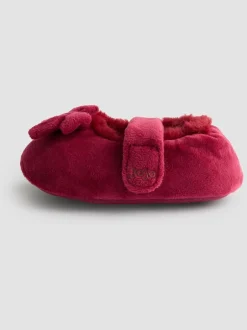 Jojo Maman Bébé Rouge - Chaussons Ballerines en velours à nœud Best