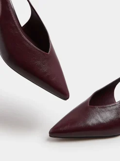 Long Tall Sally Rouge - Chaussures V Cut Kitten à talon à bride arrière Hot