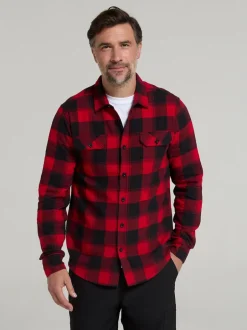 Mountain Warehouse - Chemise Trace homme en flanelle à manches longues Rouge Clearance