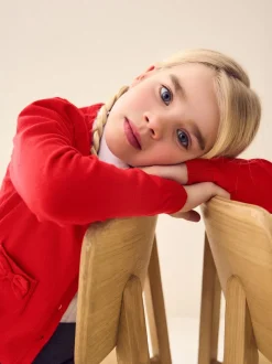 Next Rouge - Cotton Rich Nœud Pocket School Cardigan (3-16yrs) Discount