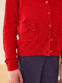Next Rouge - Cotton Rich Nœud Pocket School Cardigan (3-16yrs) Discount