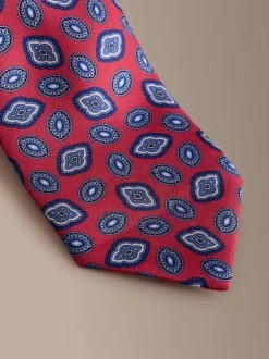 Next - Cravate géométrique en soie Signature italienne Rouge Best