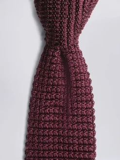 MOSS - Cravate en soie tricotée Rouge New