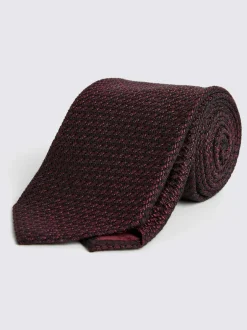 MOSS - Cravate Grenadine Rouge