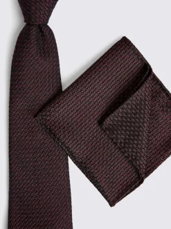 MOSS - Cravate Grenadine Rouge