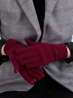 Totes Rouge - Gants d’hiver Isotoner Smartouch thermiques pour femme avec détails de passepoil Hot