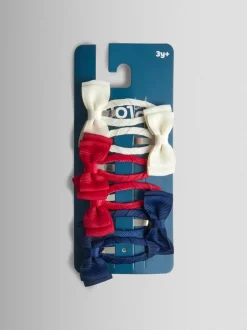 Jojo Maman Bébé Rouge - 6-Lot Nœud clips en grosgrain Discount