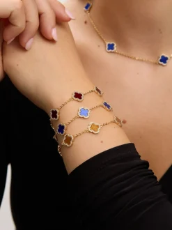 Jon Richard - Jets Bracelet trèfle en émail Rouge Hot