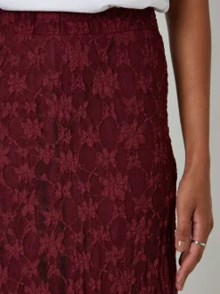 Threadbare Rouge - Jupe longue Maxi en dentelle Clearance