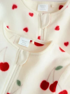 Next Rouge - Lot de 2 dors-bien bébé en micro polaire avec fermeture éclair bidirectionnelle Outlet