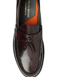 Frank Wright Rouge - Mocassins en cuir à enfiler pour homme Best