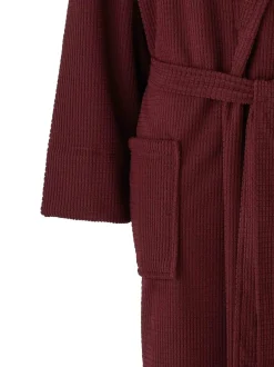 Savile Row Company Rouge - Peignoir léger et doux en polaire gaufrée New