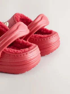 Next Rouge - Sabots chaussons doublés chauds de Noël Discount