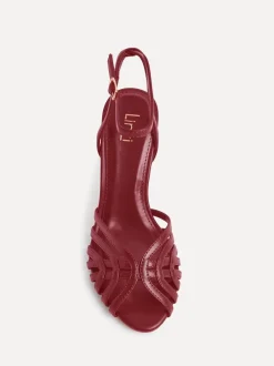 Linzi Rouge - Sandales à talons aiguilles Eros en cage