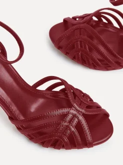 Linzi Rouge - Sandales à talons aiguilles Eros en cage