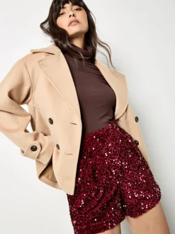 Apricot Rouge - Shorts à Sequins en velours Hot