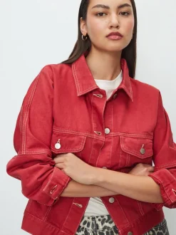 Next Rouge - Veste Denim oversize coupe décontractée style camionneur Best