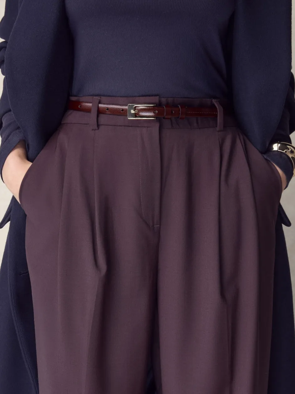 Next Rouge baie - Ceinture N. Premium Skinny Made In Italie en Cuir New